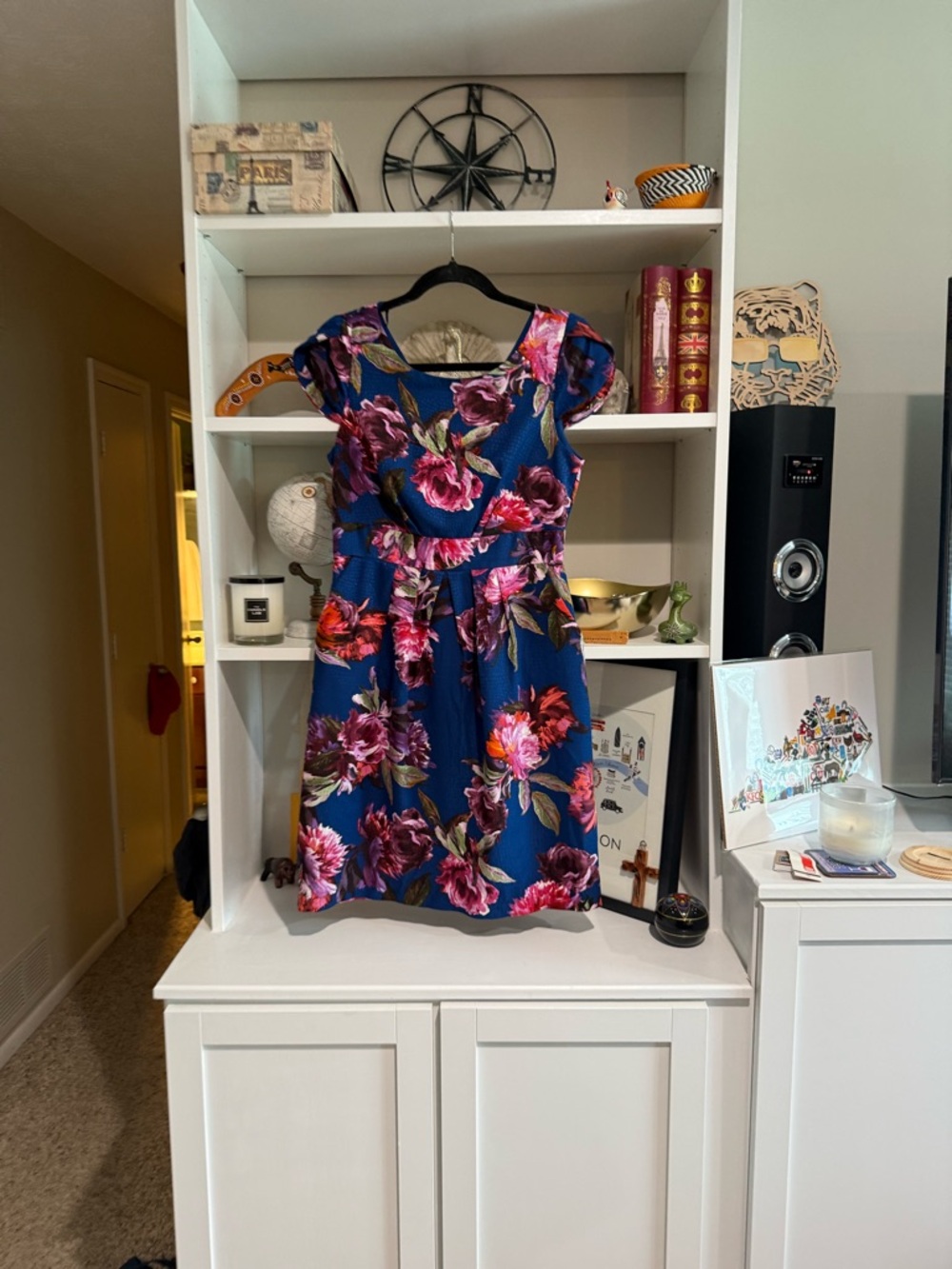 Moulinette Soeurs Blue Floral Fit-and-Flare Dress